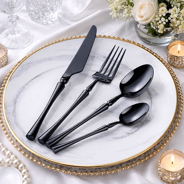 Set 4 tacamuri Royal Premium din inox 304 finisaj Negru tip oglinda