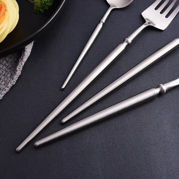 Set 4 tacamuri Linea Premium din inox 304 finisaj argintiu periat mat