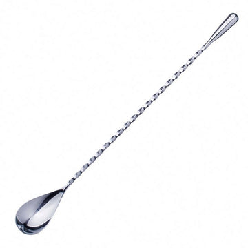 Lingurita argintie 49 cm din otel inoxidabil pentru bauturi si cocktailuri stil japonez
