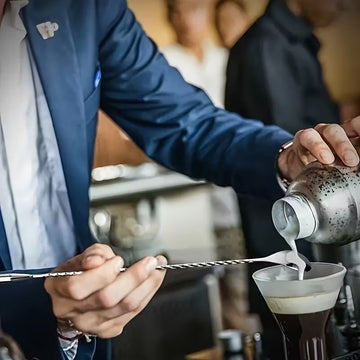 Lingurita argintie 49 cm din otel inoxidabil pentru bauturi si cocktailuri stil japonez