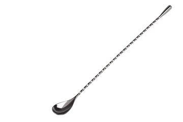 Lingurita neagra 49 cm din otel inoxidabil pentru bauturi si cocktailuri stil japonez
