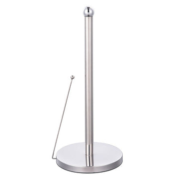 Suport prosoape hartie de bucatarie din otel inoxidabil argintiu cu sistem de sustinere , 15x34 cm