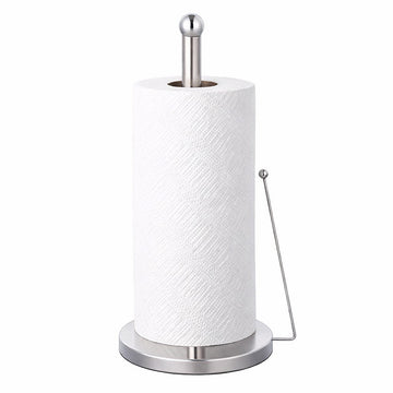 Suport prosoape hartie de bucatarie din otel inoxidabil argintiu cu sistem de sustinere, 15x34 cm