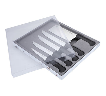 Set 5 cutite bucatarie din otel inoxidabil, pentru transat, dezosat si tocat carne tip macelarie