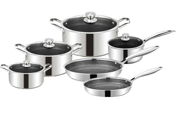 Set oale si tigai profesionale din inox Cheffinger, cu acoperire antiaderenta tip fagure