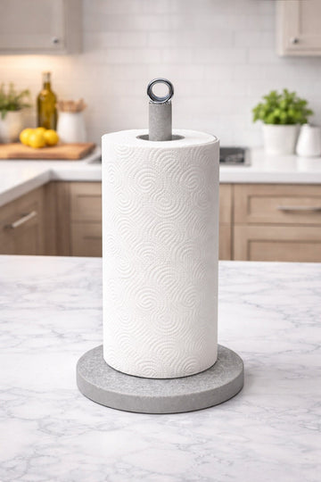 Suport prosoape hartie de bucatarie efect marmura gri 15x34 cm