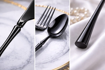 Set tacamuri Premium Royal 24 piese din inox 304 cu finisaj Negru tip oglinda