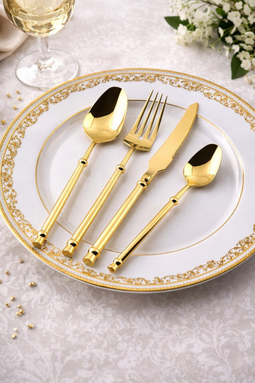 Set tacamuri Premium Arteya 24 piese din inox 304 cu finisaj Auriu tip oglinda