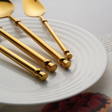 Set tacamuri Premium Arteya 24 piese din inox 304 cu finisaj Auriu tip oglinda