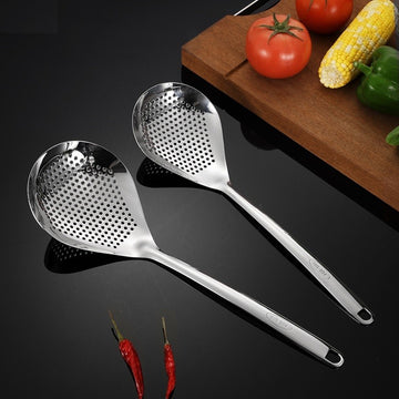Set 2 spumiere perforate din inox pentru bucatarie, dimensiuni diferite