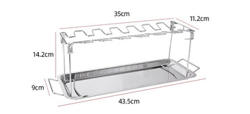 Suport pentru pulpe de pui la cuptor cu tava pentru legume , din otel inoxidabil 35x11x14 cm