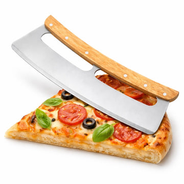 Feliator pizza cu lama curbata din otel inoxidabil si maner ergonomic din lemn