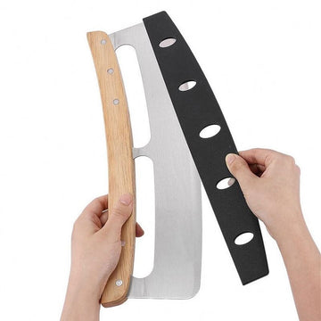 Feliator pizza cu lama curbata din otel inoxidabil si maner ergonomic din lemn
