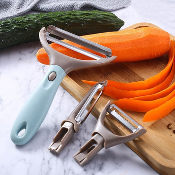 Curatator legume si fructe 3 in 1 cu capete de schimb detasabile