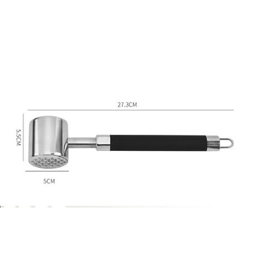 Ciocanel pentru snitele si fragezit carnea din otel inoxidabil cu 2 fete cu maner ergonomic negru