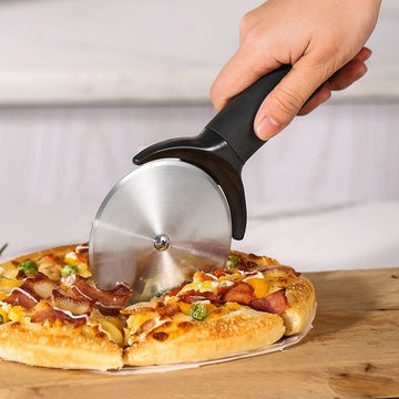 Set feliator pizza 2 in 1, roata pentru taiere si spatula de servire, din otel inoxidabil si manere ergonomice