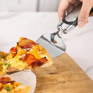 Set feliator pizza 2 in 1,roata pentru taiere si spatula de servire ,din otel inoxidabil si manere ergonomice