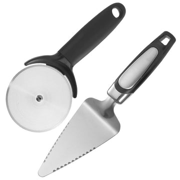 Set feliator pizza 2 in 1,roata pentru taiere si spatula de servire ,din otel inoxidabil si manere ergonomice