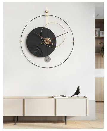 Ceas de perete cu pendul UNIQUE Black