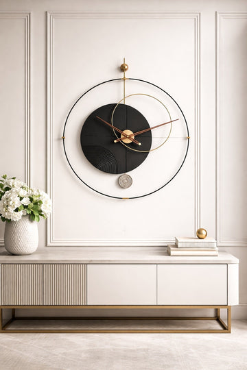 Ceas de perete cu pendul UNIQUE Black