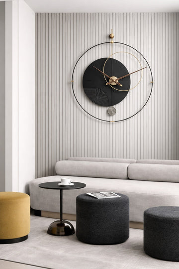 Ceas de perete cu pendul UNIQUE Black