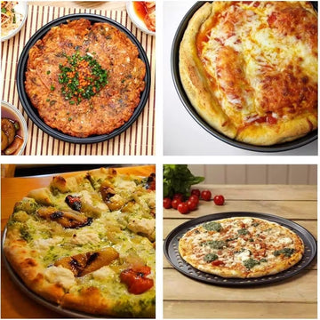 Set complet 4 în 1 pentru pizza cu 2 tăvi perforate, feliator și spatulă pentru servire