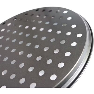 Set complet 4 în 1 pentru pizza cu 2 tăvi perforate, feliator și spatulă pentru servire