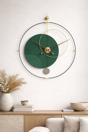 Ceas de perete cu pendul UNIQUE Green
