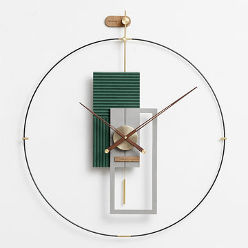 Ceas de perete cu pendul LOUISE Green+Gray