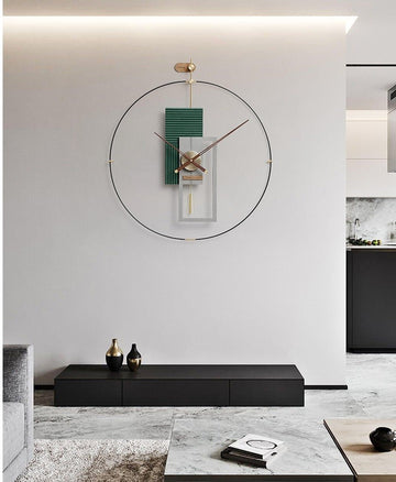Ceas de perete cu pendul LOUISE Green+Gray