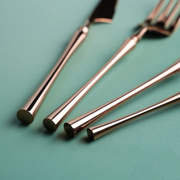 Set tacamuri Premium Royal 24 piese din inox cu finisaj Auriu Roze tip oglinda