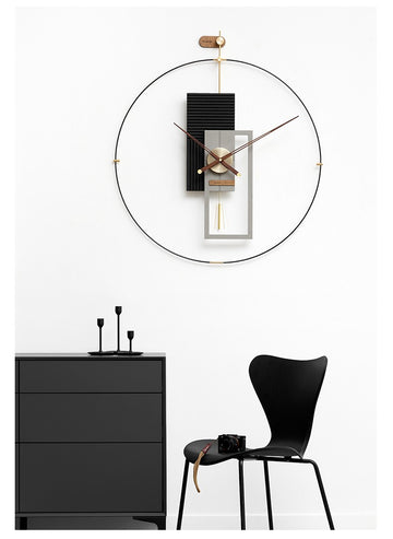 Ceas de perete cu pendul LOUISE Black+Gray