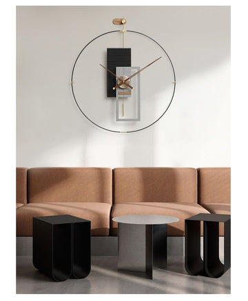 Ceas de perete cu pendul LOUISE Black+Gray