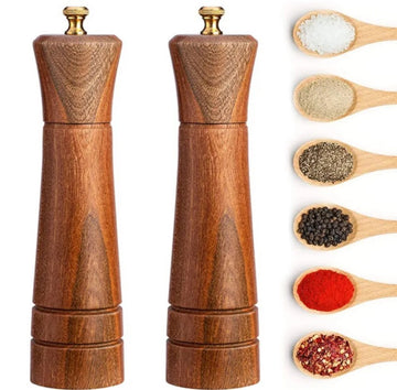 Set 2 rasnite sare & piper 20 cm din lemn de acacia