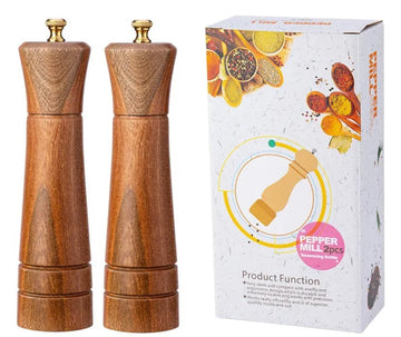 Set 2 rasnite sare & piper 20 cm din lemn de acacia